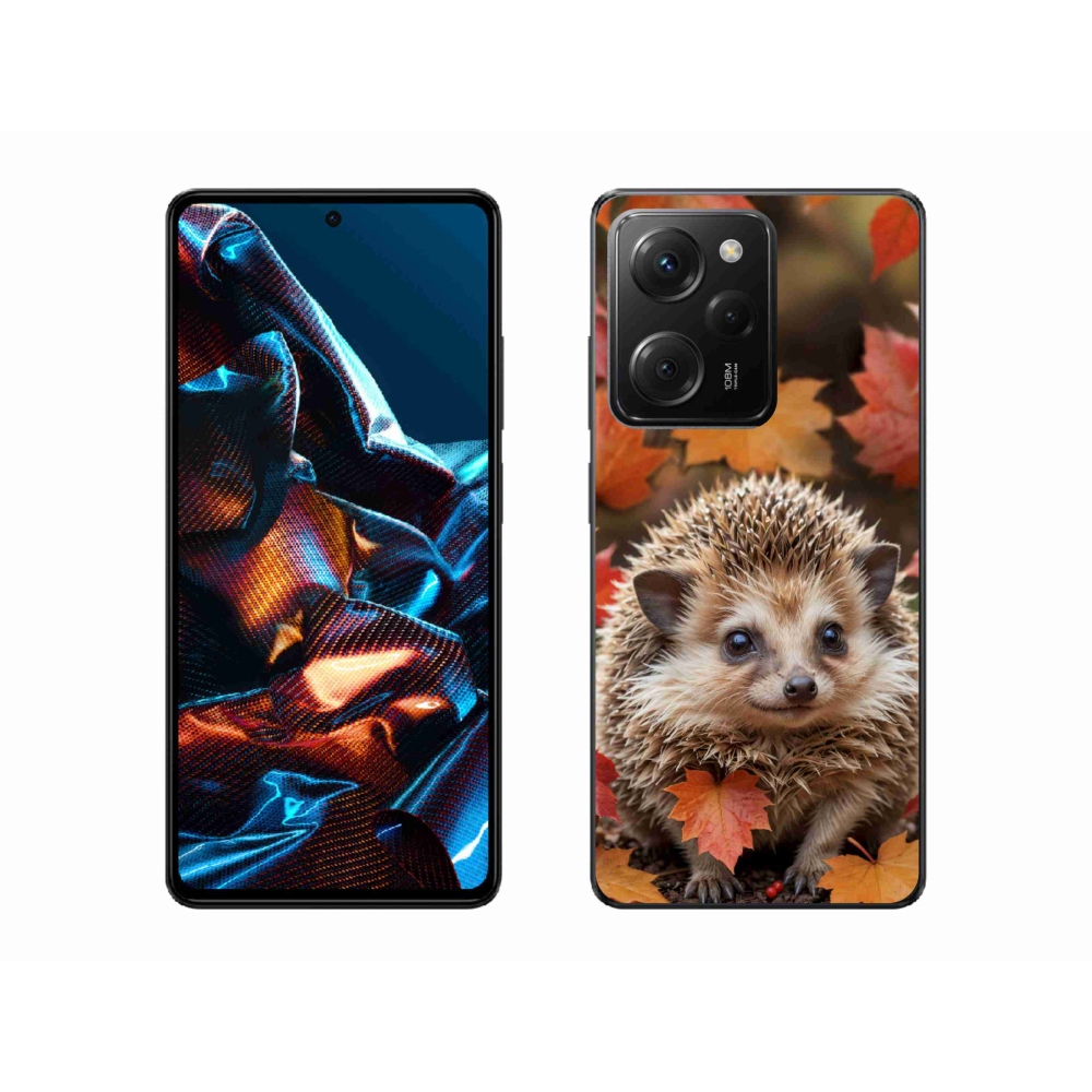 Gél borítás mmCase a Xiaomi Poco X5 Pro számára - sün a levelekben