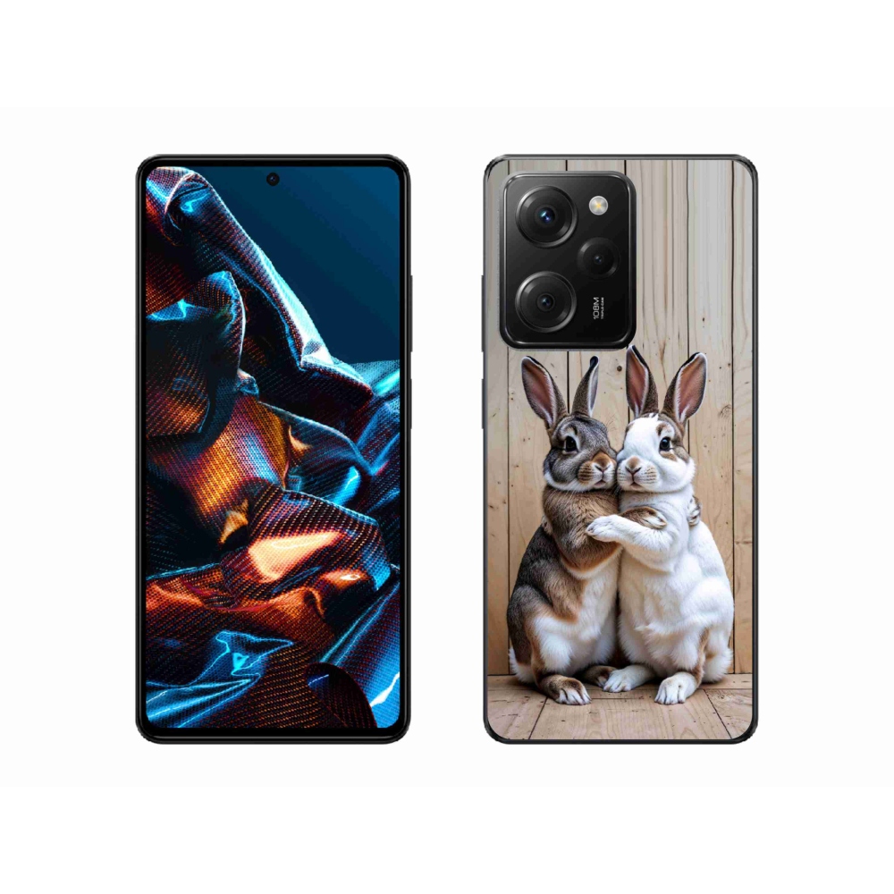 Zselés borítás mmCase a Xiaomi Poco X5 Pro számára - nyúlpár