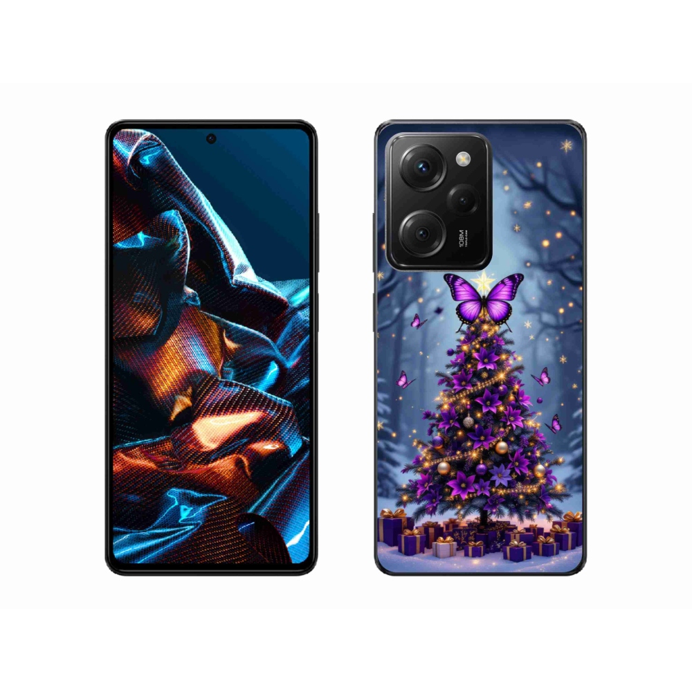 Gél borítás mmCase a Xiaomi Poco X5 Pro számára - pillangó karácsonyfa