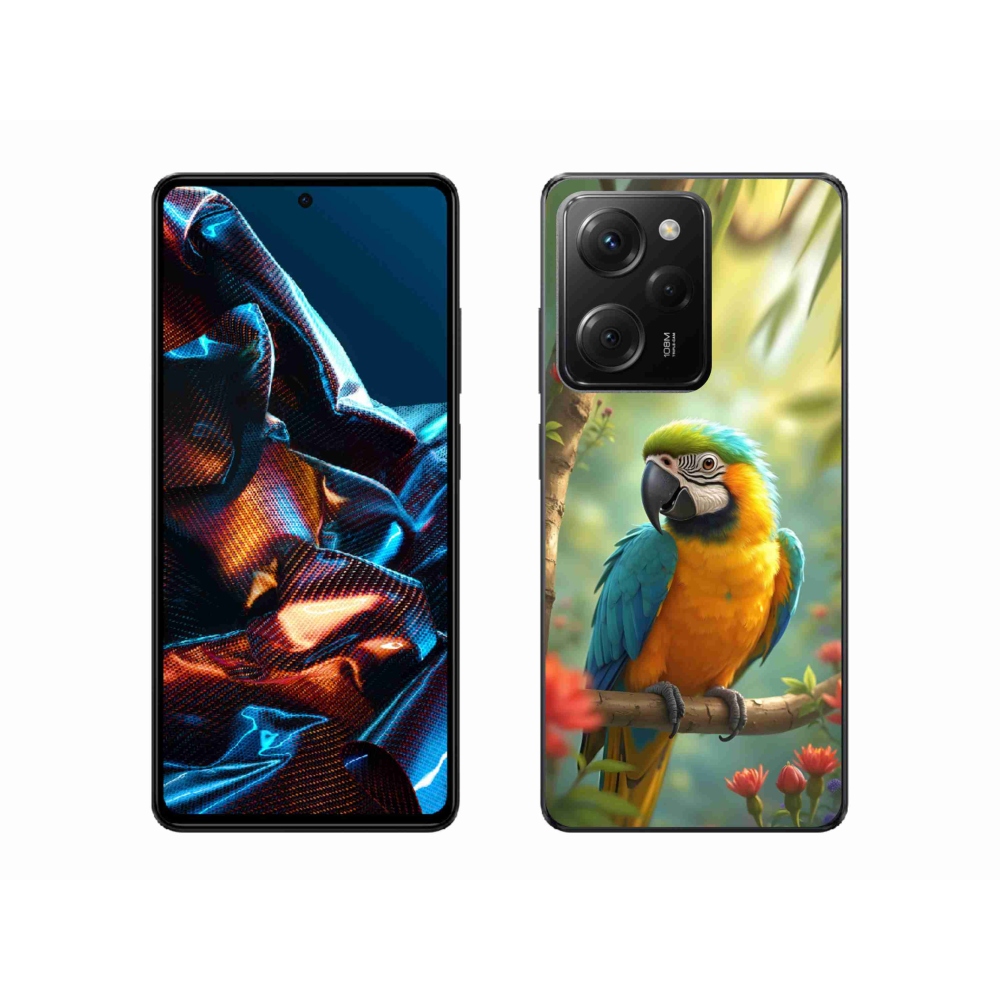 Gél borítás mmCase a Xiaomi Poco X5 Pro készülékhez - papagáj ara kék és sárga