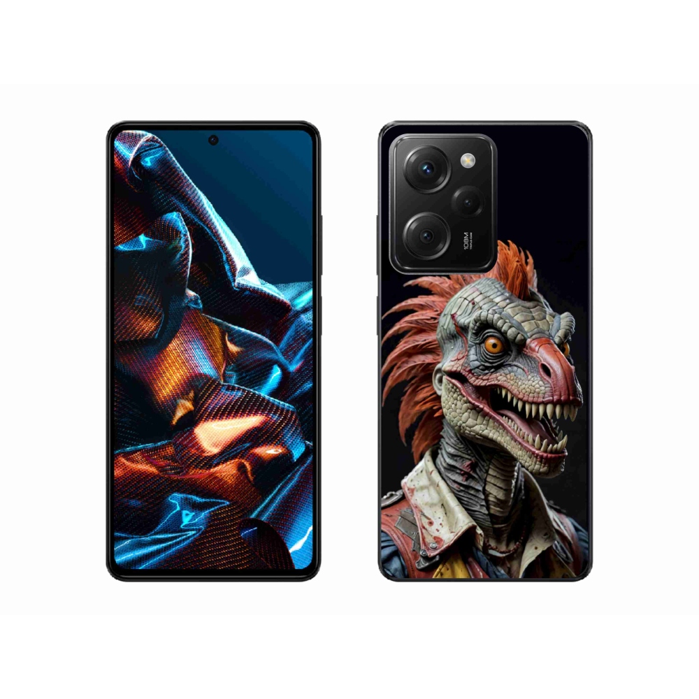 Gél borítás mmCase a Xiaomi Poco X5 Pro számára - punk dinoszaurusz