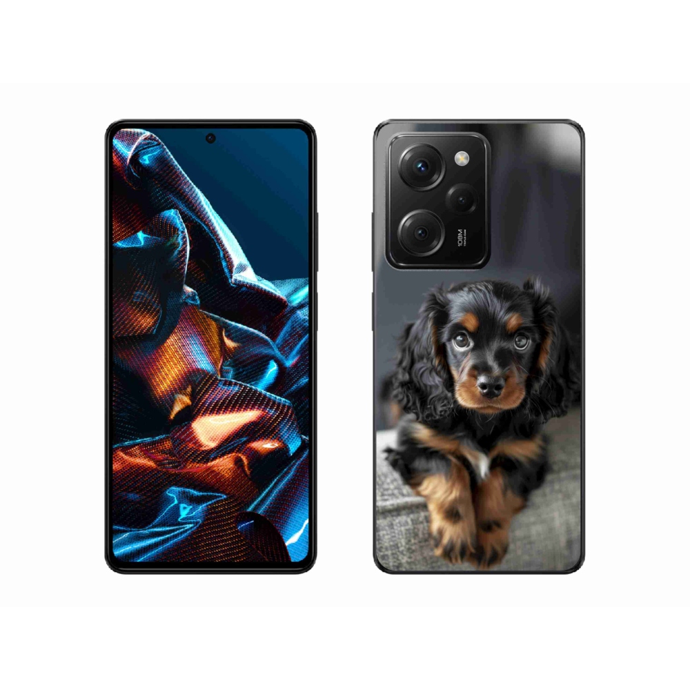 Gél borítás mmCase a Xiaomi Poco X5 Pro számára - aranyos hosszú szőrű tacskó