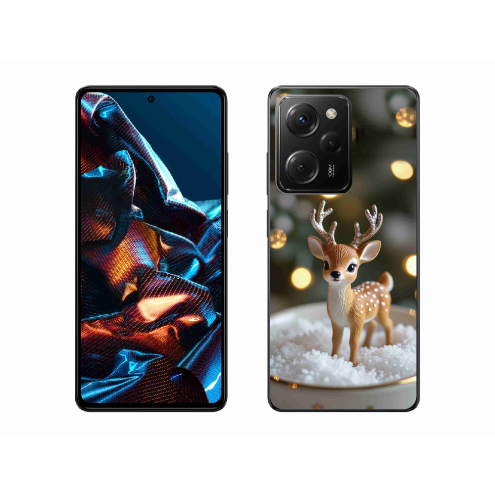 Gél borítás mmCase a Xiaomi Poco X5 Pro számára - aranyos karácsonyi szarvasok