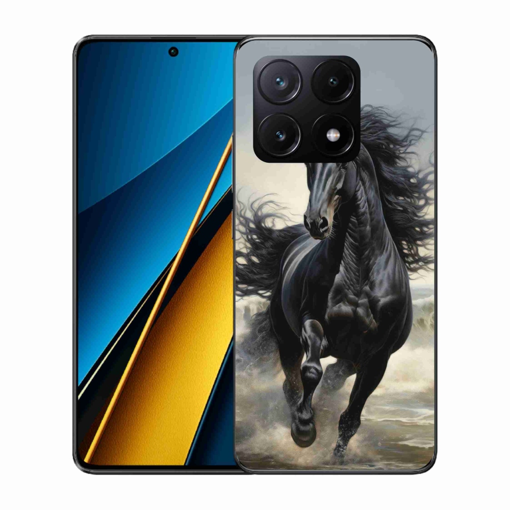 Gél borítás mmCase a Xiaomi Poco X6 Pro 5G-hez - futó fekete ló