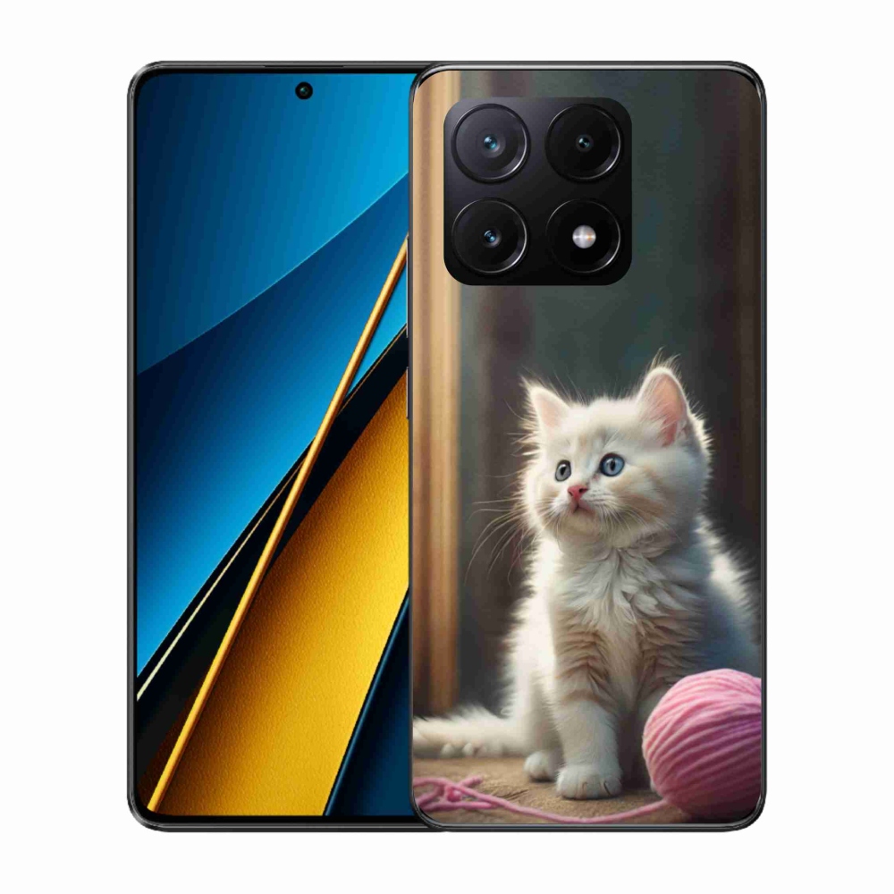 Gél borítás mmCase a Xiaomi Poco X6 Pro 5G-hez - fehér cica 2