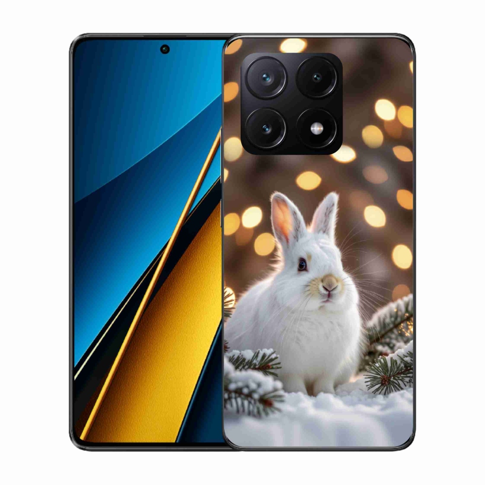 Gél borítás mmCase a Xiaomi Poco X6 Pro 5G számára - fehér nyúl