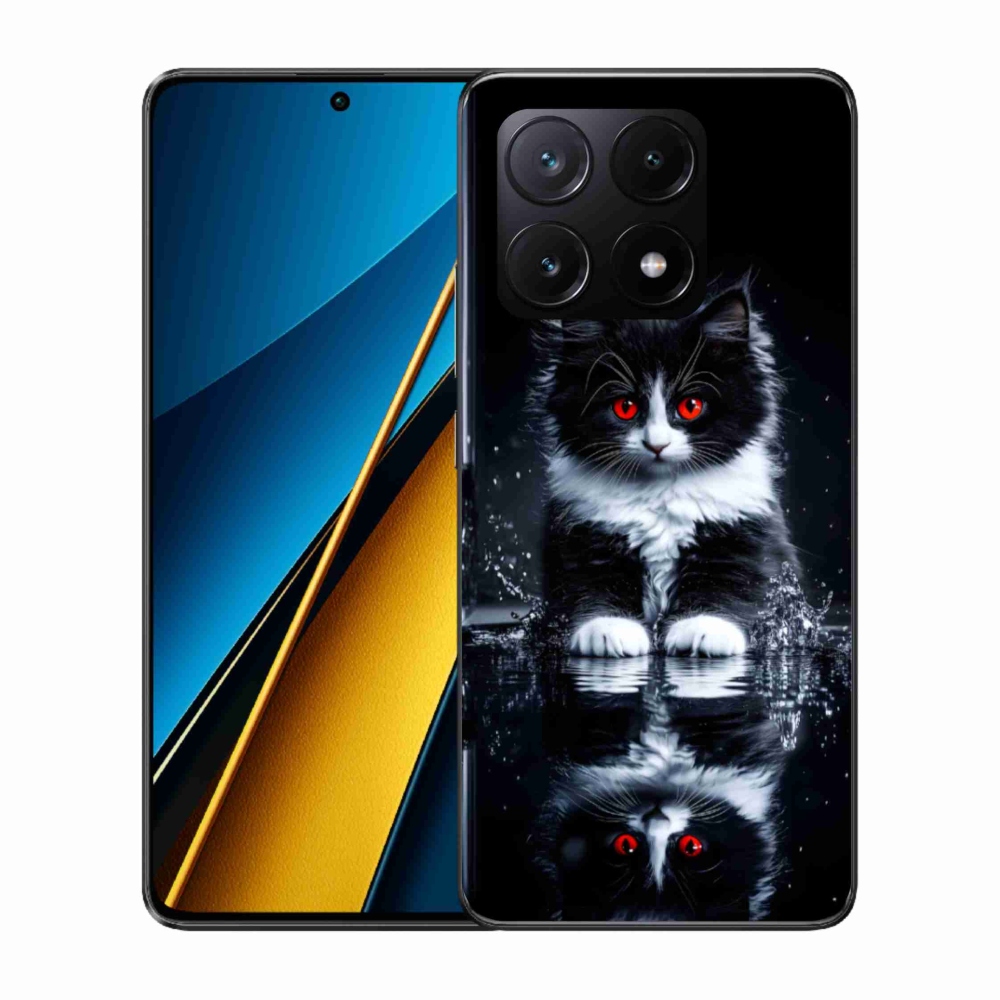 Gél borítás mmCase a Xiaomi Poco X6 Pro 5G számára - fekete-fehér cica
