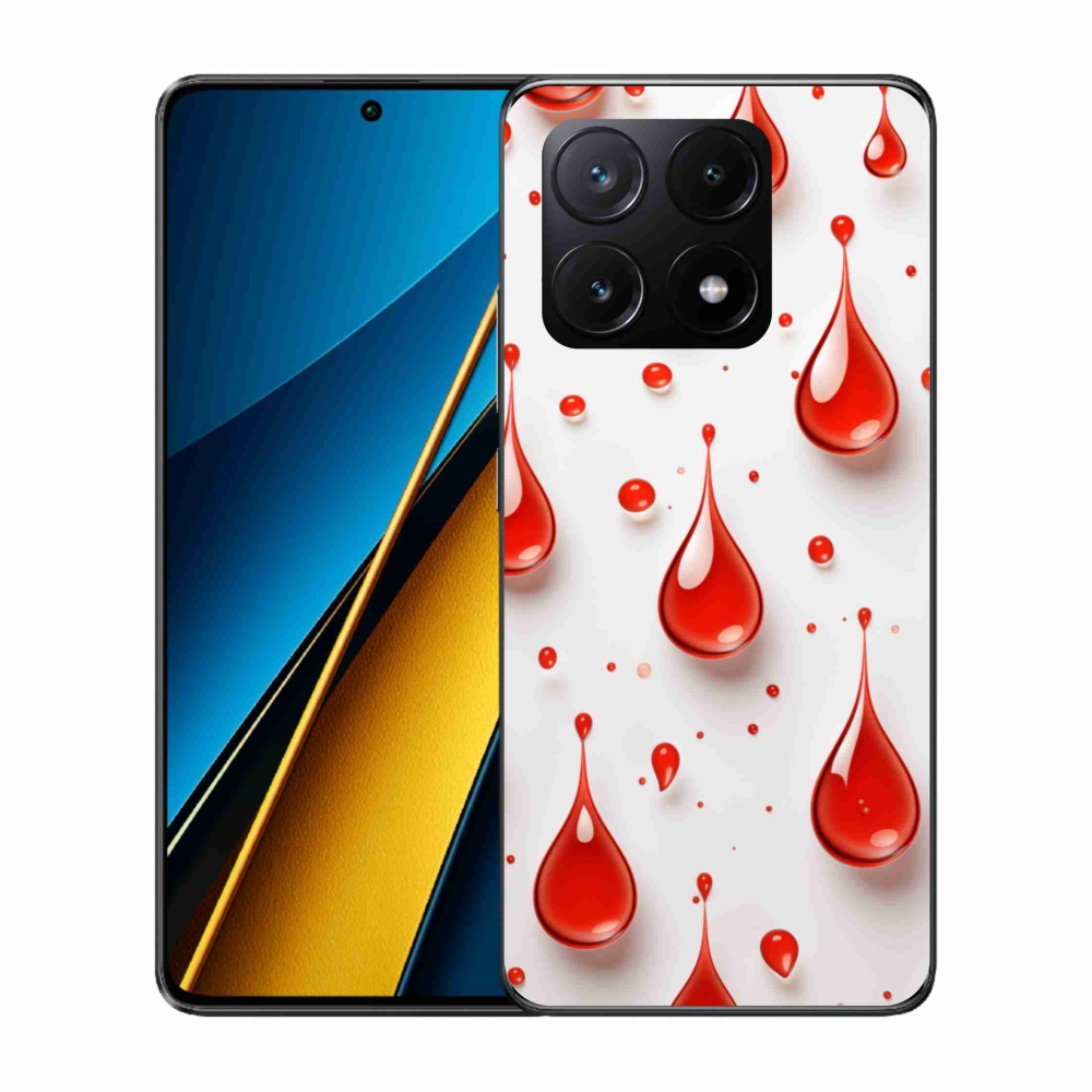 Gél borítás mmCase a Xiaomi Poco X6 Pro 5G számára - piros cseppek
