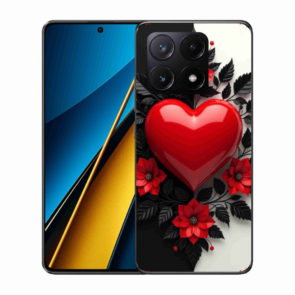 Gél borítás mmCase a Xiaomi Poco X6 Pro 5G-hez - piros szív