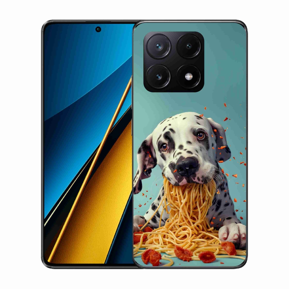 Gél borítás mmCase a Xiaomi Poco X6 Pro 5G számára - dalmát és spagetti