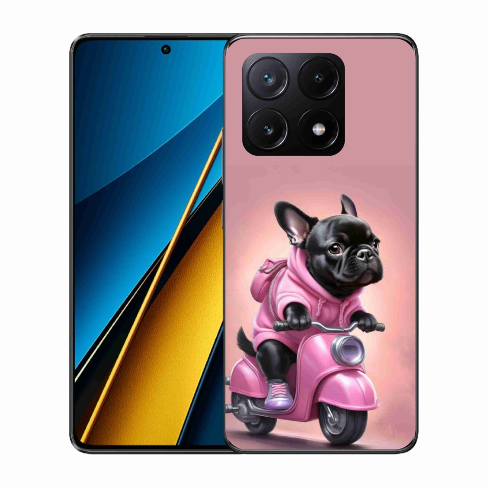 Gél borítás mmCase a Xiaomi Poco X6 Pro 5G-hez - francia bulldog egy robogón