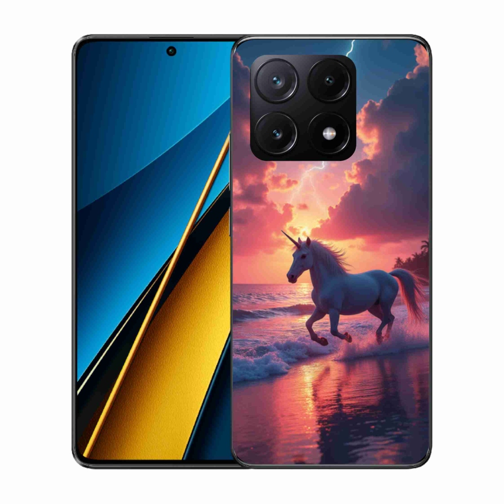 Gél borítás mmCase a Xiaomi Poco X6 Pro 5G számára - egyszarvú a tengerparton