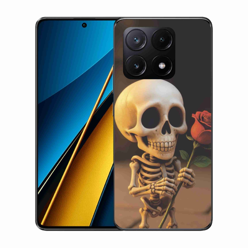 Gél borítás mmCase a Xiaomi Poco X6 Pro 5G számára - csontváz rózsával