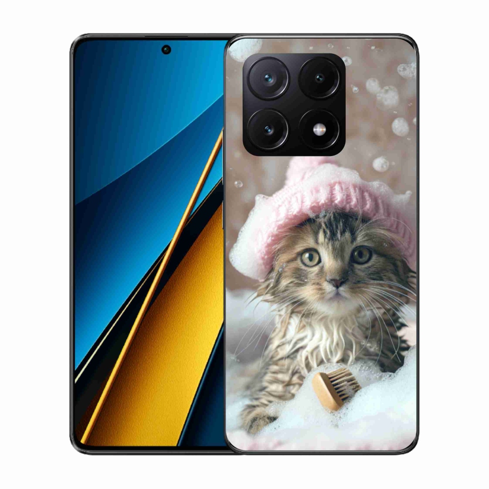 Gélburkolat mmCase a Xiaomi Poco X6 Pro 5G számára - cica és fürdés