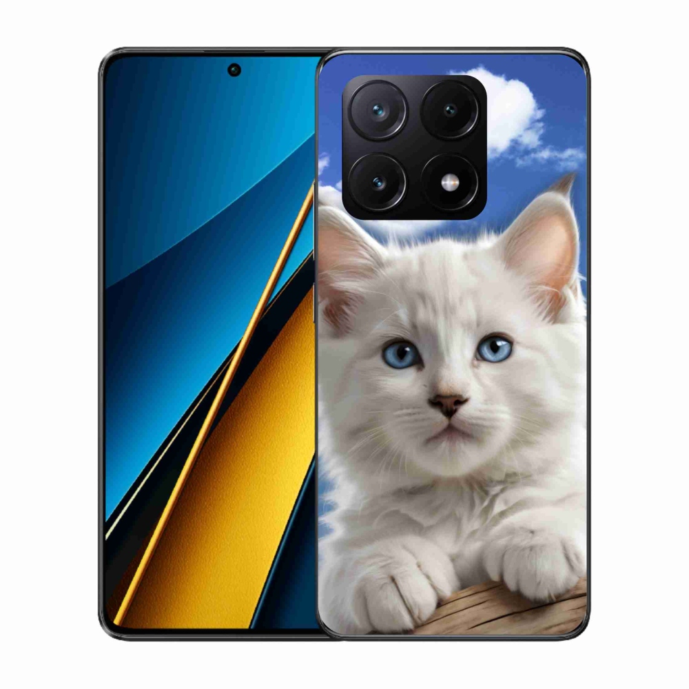Gél borítás mmCase a Xiaomi Poco X6 Pro 5G számára - cica és felhők