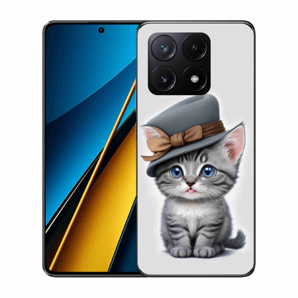 Gél borítás mmCase a Xiaomi Poco X6 Pro 5G számára - cica sapkával