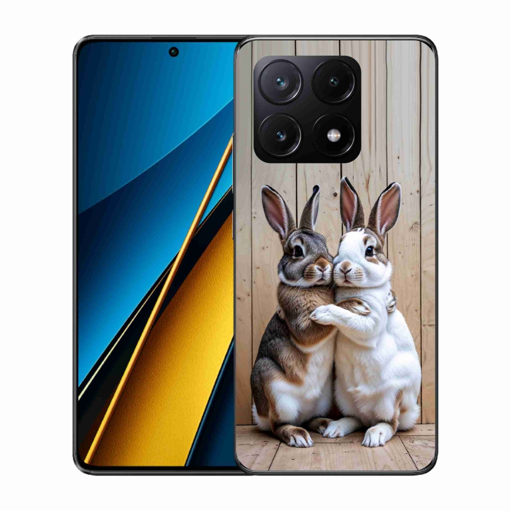 Gél borítás mmCase a Xiaomi Poco X6 Pro 5G számára - nyúl pár