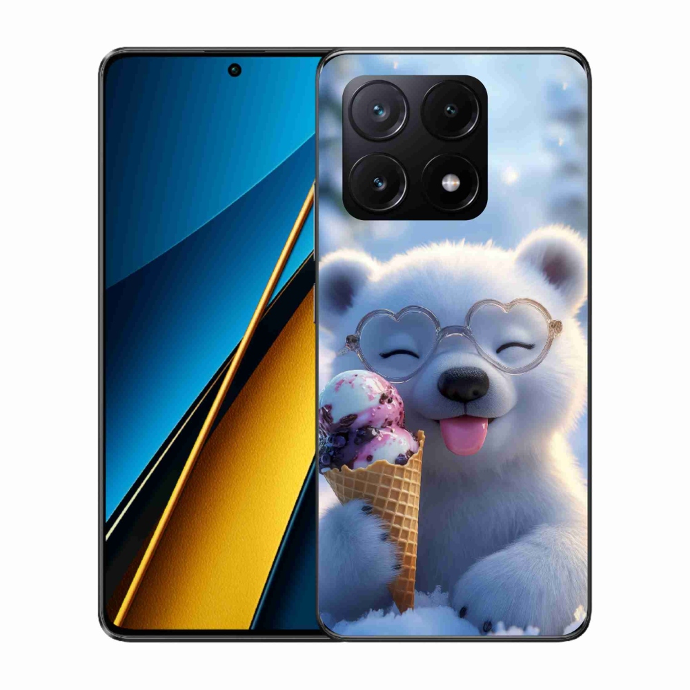 Gél borítás mmCase a Xiaomi Poco X6 Pro 5G számára - mackó fagylalttal