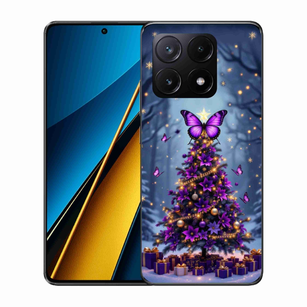 Gél borítás mmCase a Xiaomi Poco X6 Pro 5G számára - pillangó karácsonyfa