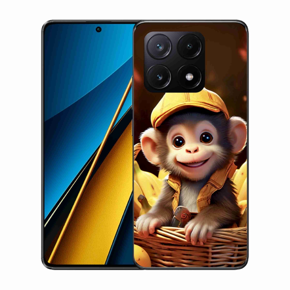 Gél borítás mmCase a Xiaomi Poco X6 Pro 5G számára - majom a kosárban