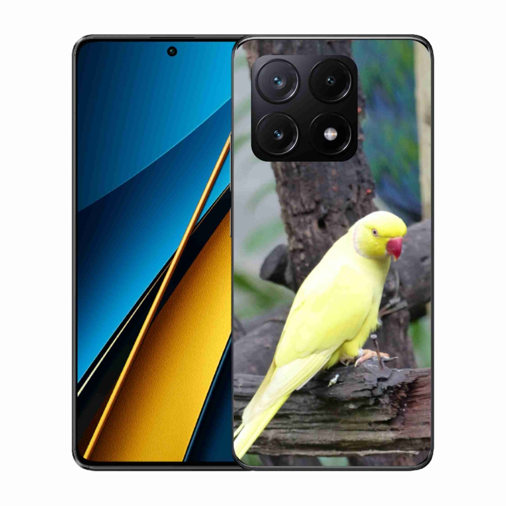 Gél borítás mmCase a Xiaomi Poco X6 Pro 5G számára - papagáj alexander sárga