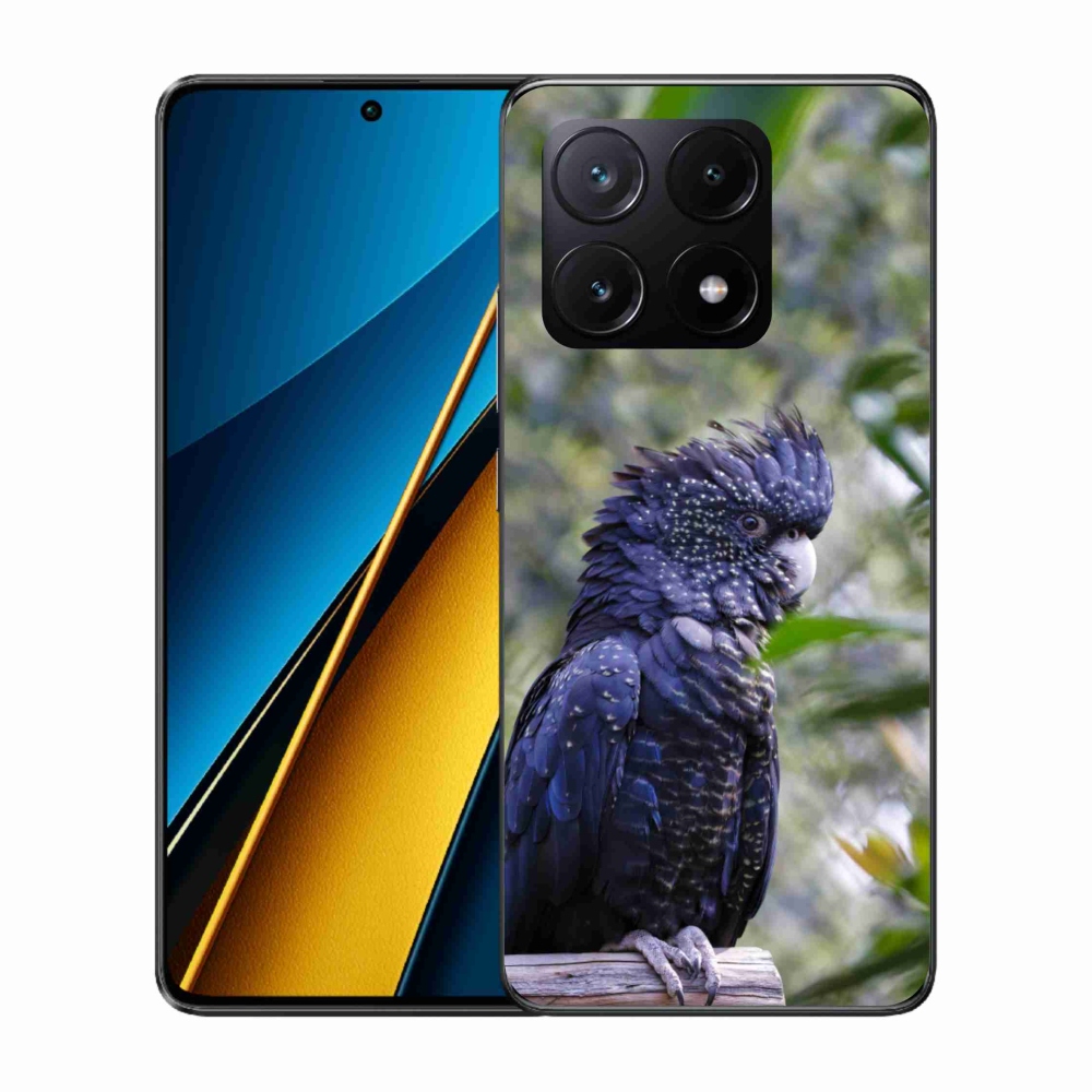 Gél borítás mmCase a Xiaomi Poco X6 Pro 5G számára - papagáj kakadu fekete