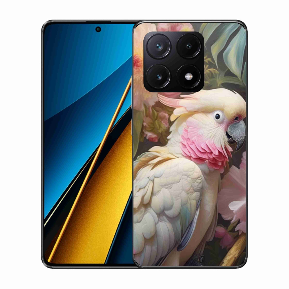 Gél borítás mmCase a Xiaomi Poco X6 Pro 5G-hez - papagáj kakadu rózsaszín 2