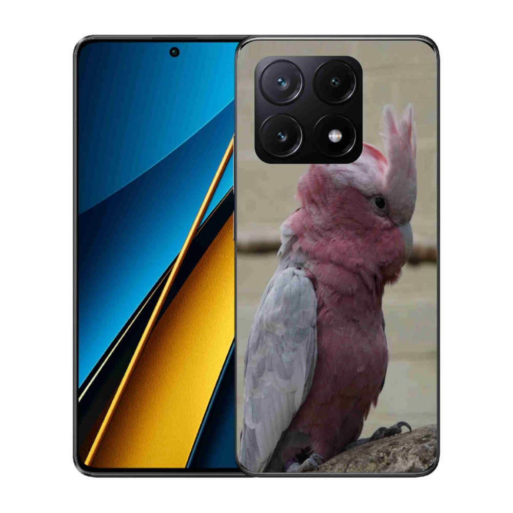 Zselés borítás mmCase a Xiaomi Poco X6 Pro 5G számára - papagáj kakadu rózsaszínű