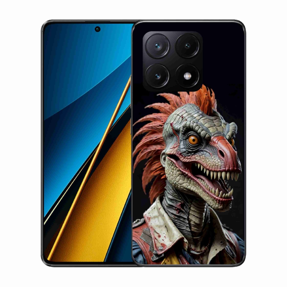 Gél borítás mmCase a Xiaomi Poco X6 Pro 5G számára - punk dinoszaurusz
