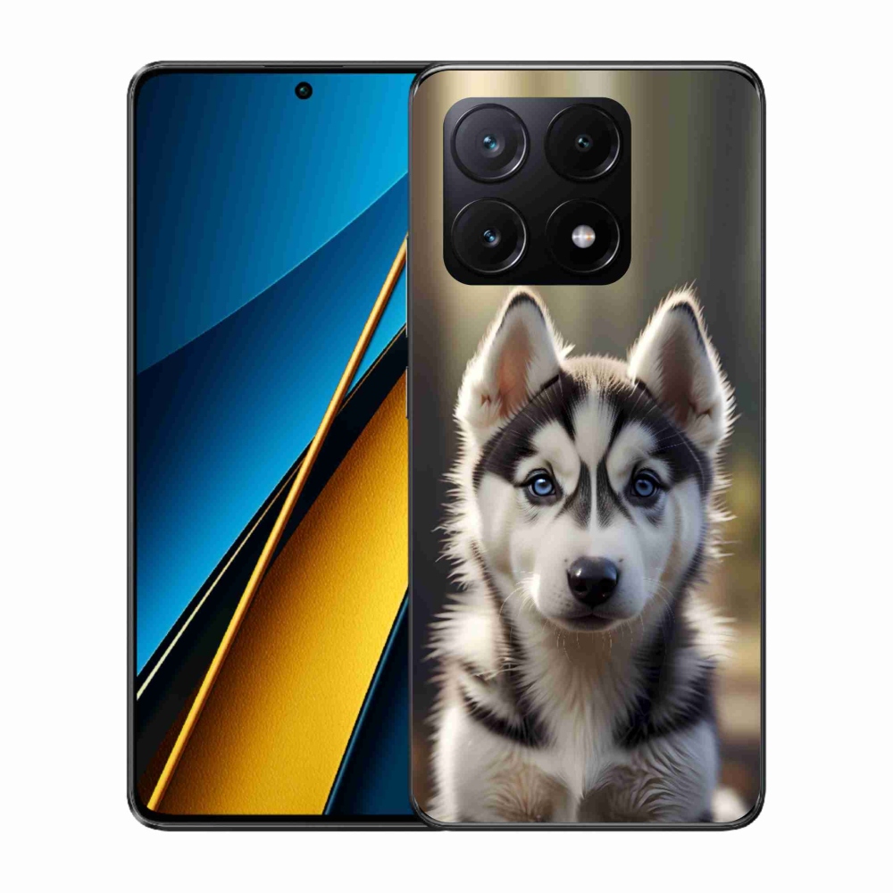 Gél borítás mmCase a Xiaomi Poco X6 Pro 5G számára - aranyos szibériai husky