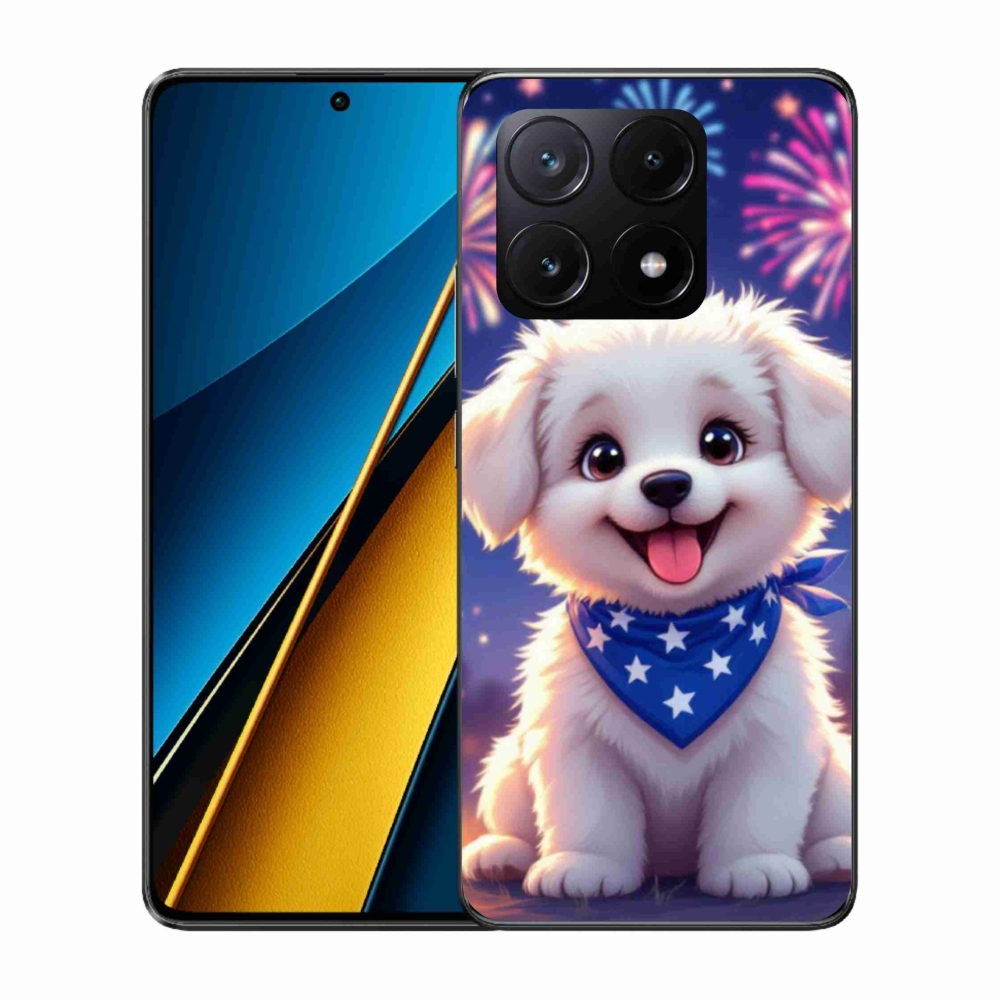Gél borítás mmCase a Xiaomi Poco X6 Pro 5G számára - ünnepi kölyökkutya