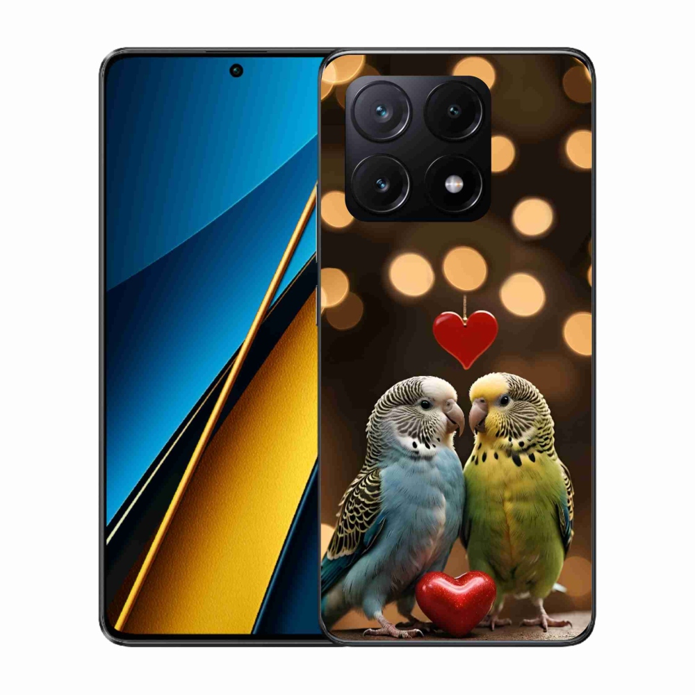 Gél borítás mmCase a Xiaomi Poco X6 Pro 5G számára - szerelmes papagájok
