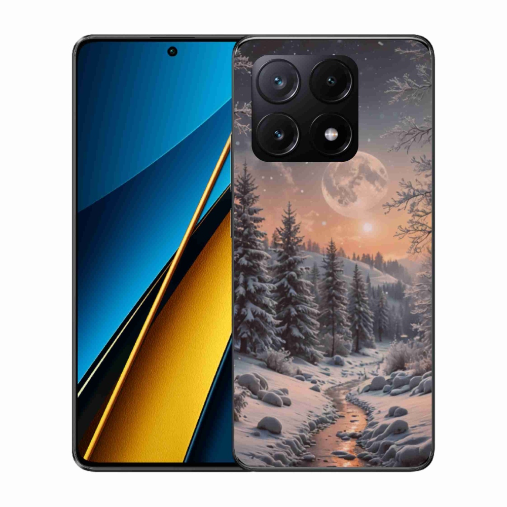 Gél borítás mmCase a Xiaomi Poco X6 Pro 5G számára - téli táj 2