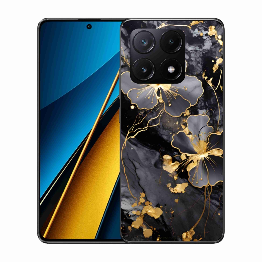 Gél borítás mmCase a Xiaomi Poco X6 Pro 5G számára - arany virágok