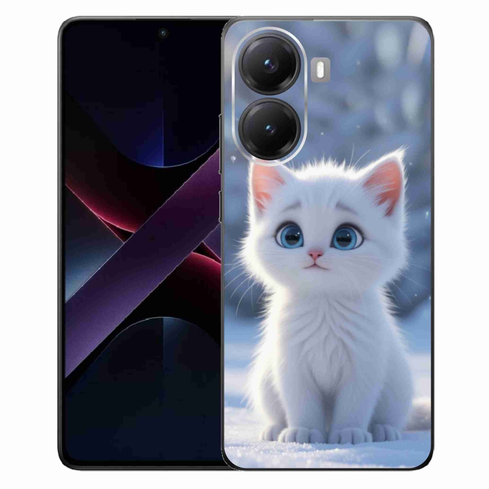 Gél borítás mmCase a Xiaomi Poco X7 Pro 5G-hez - fehér cica 3