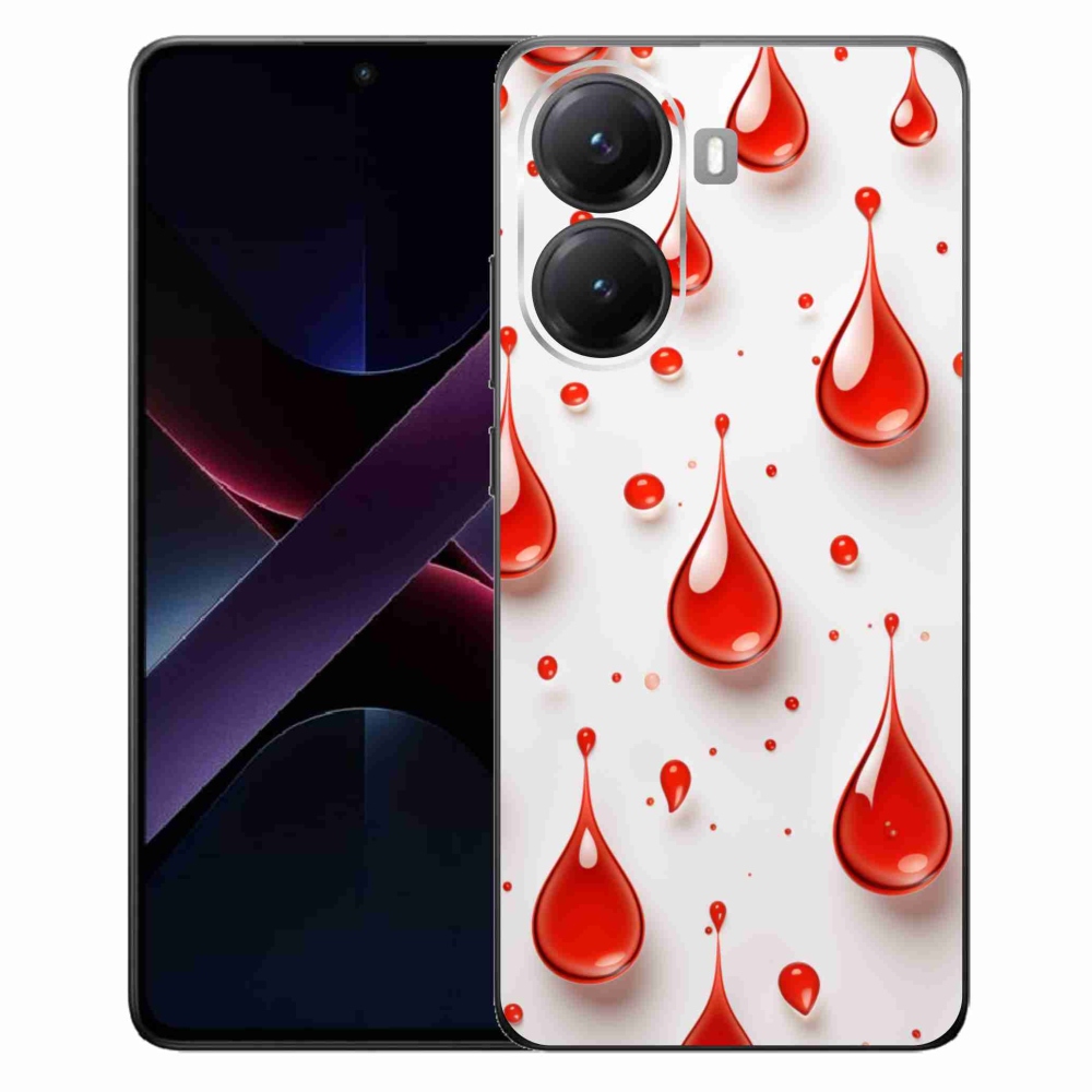 Gél borítás mmCase a Xiaomi Poco X7 Pro 5G számára - piros cseppek