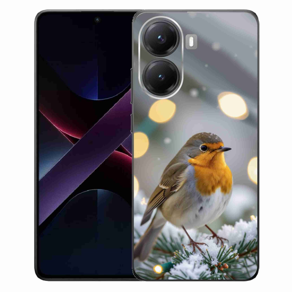 Gél borítás mmCase a Xiaomi Poco X7 Pro 5G számára - piros télen