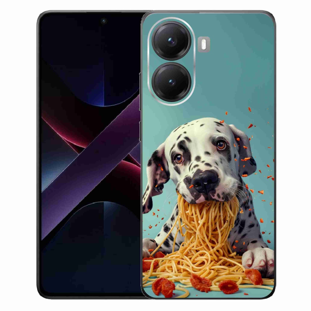 Gél borítás mmCase a Xiaomi Poco X7 Pro 5G számára - dalmát és spagetti
