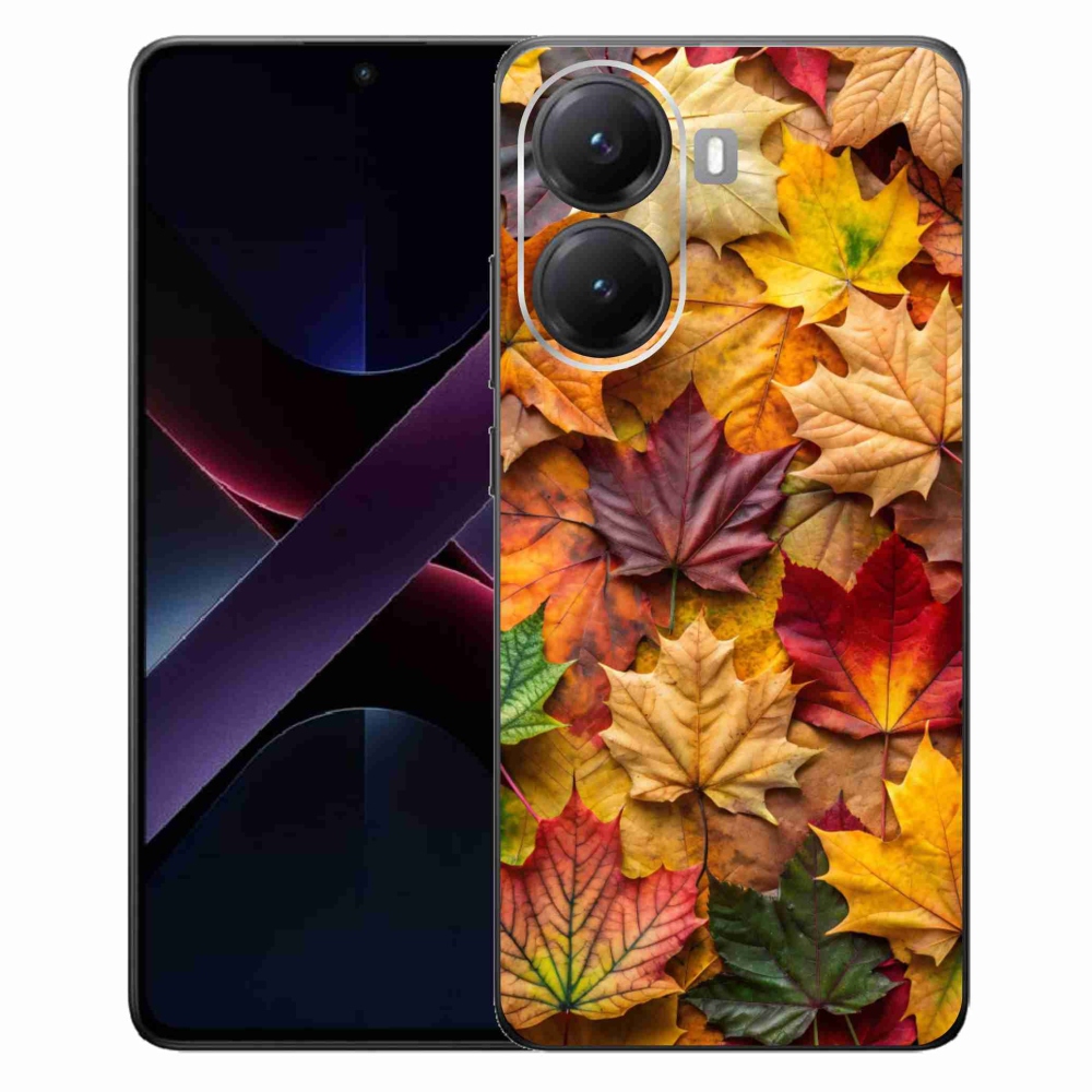 Gél borítás mmCase a Xiaomi Poco X7 Pro 5G számára - juharlevelek 2