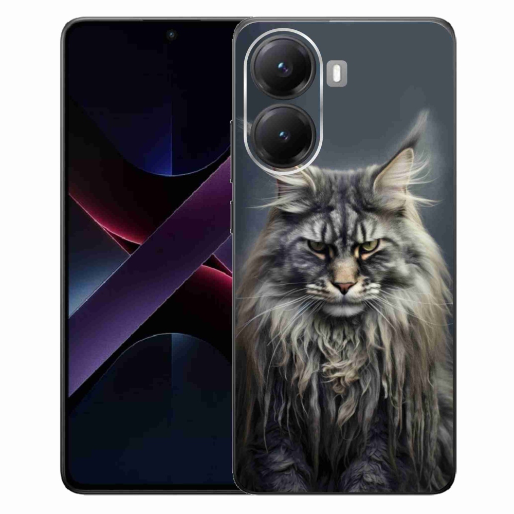 Gél borítás mmCase a Xiaomi Poco X7 Pro 5G számára - macskaszem nézet 4