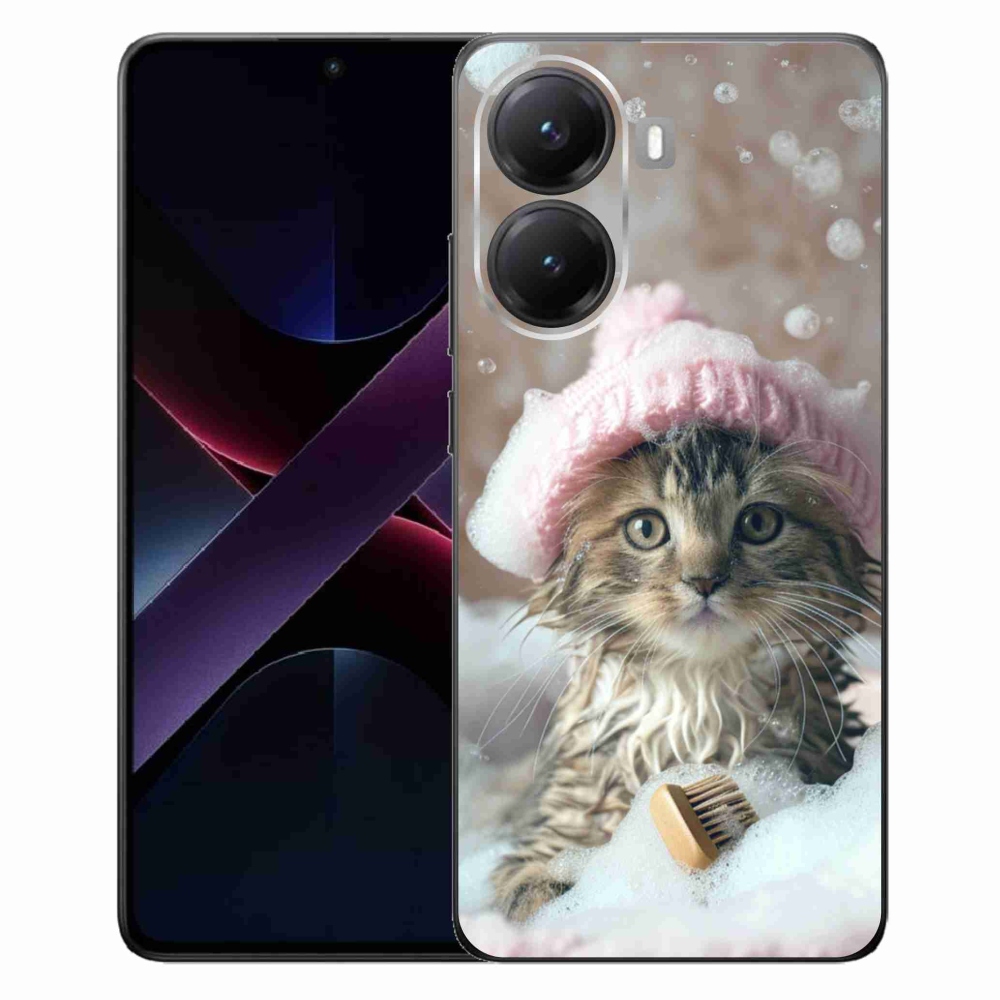 Gélburkolat mmCase a Xiaomi Poco X7 Pro 5G számára - cica és fürdés