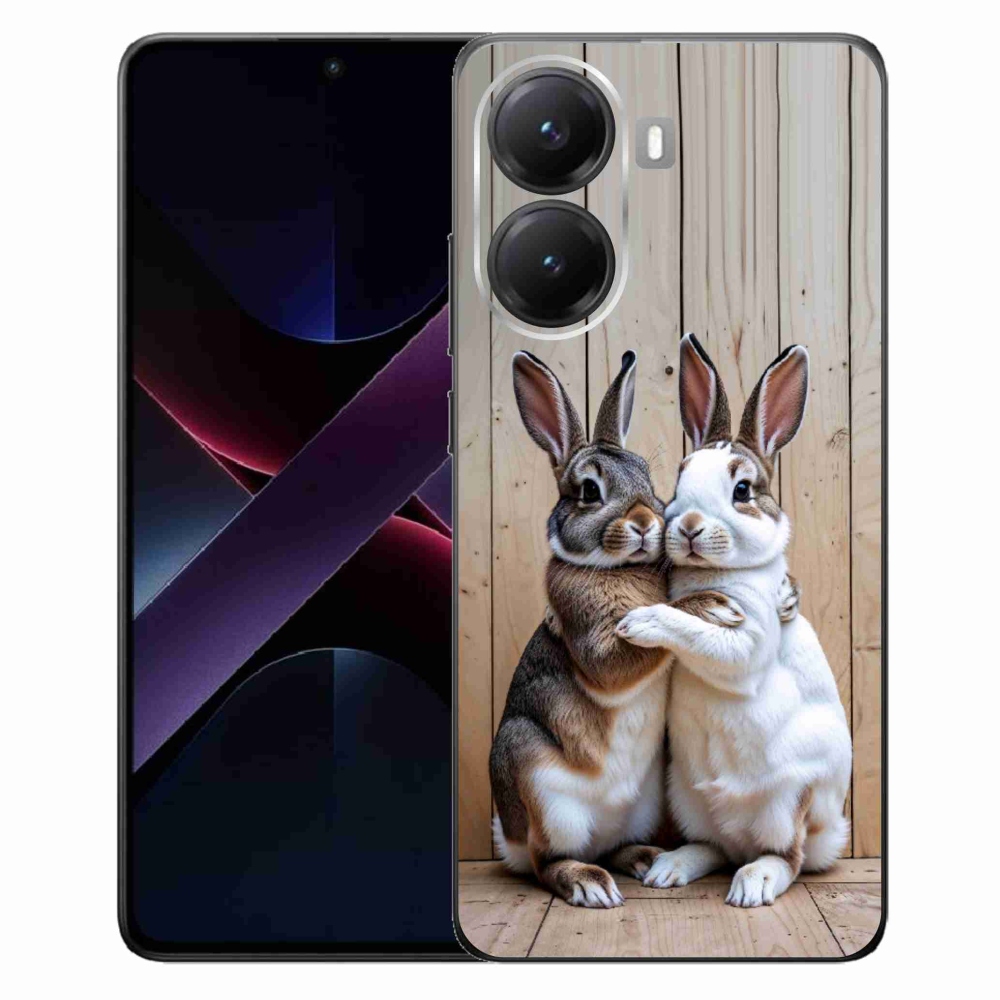 Zselés borítás mmCase a Xiaomi Poco X7 Pro 5G számára - nyúlpár