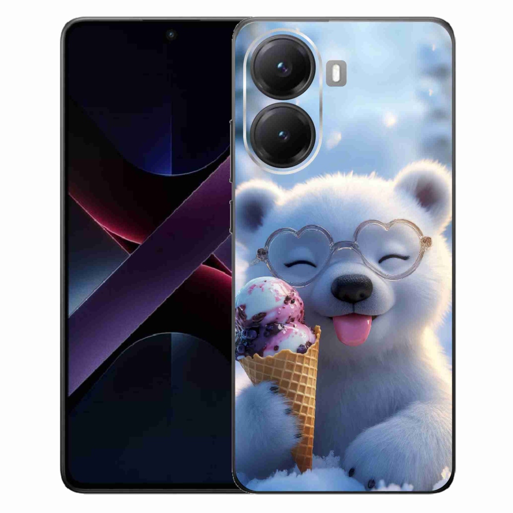 Gél borítás mmCase a Xiaomi Poco X7 Pro 5G számára - mackó fagylalttal