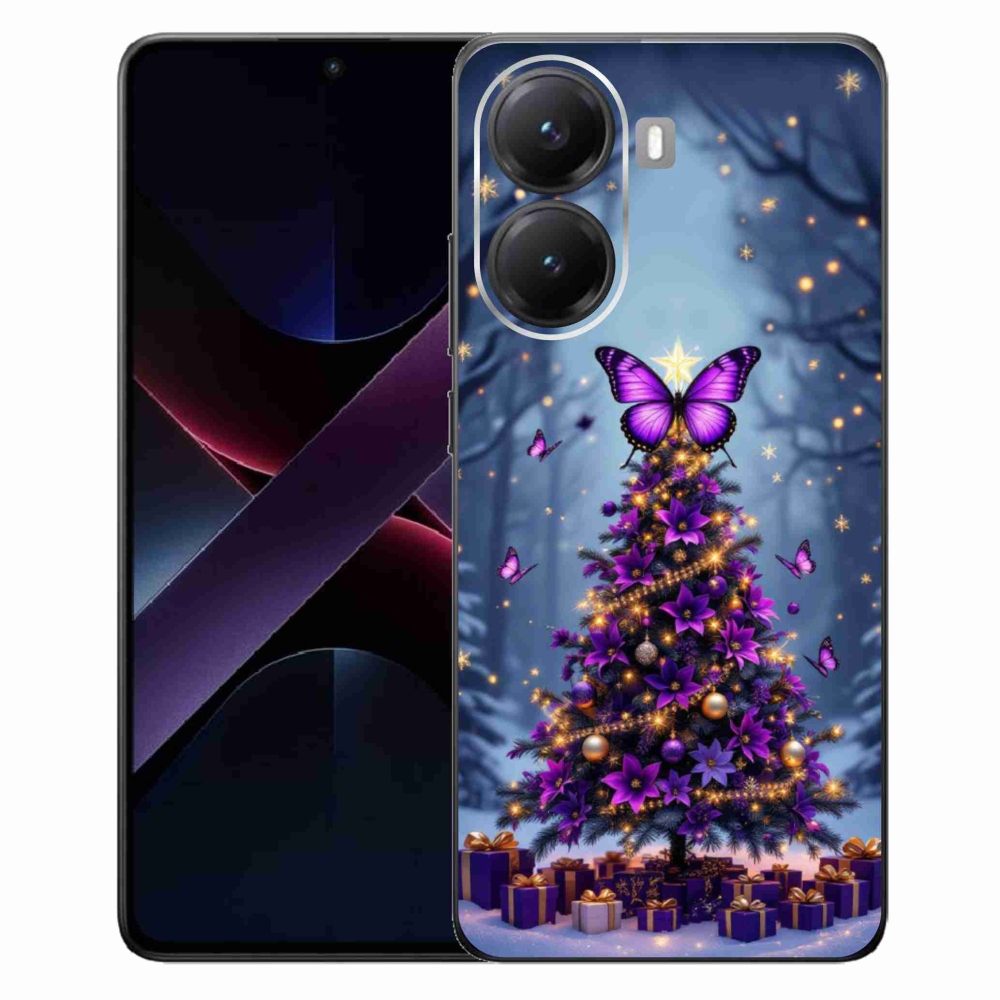 Gél borítás mmCase a Xiaomi Poco X7 Pro 5G számára - pillangó karácsonyfa