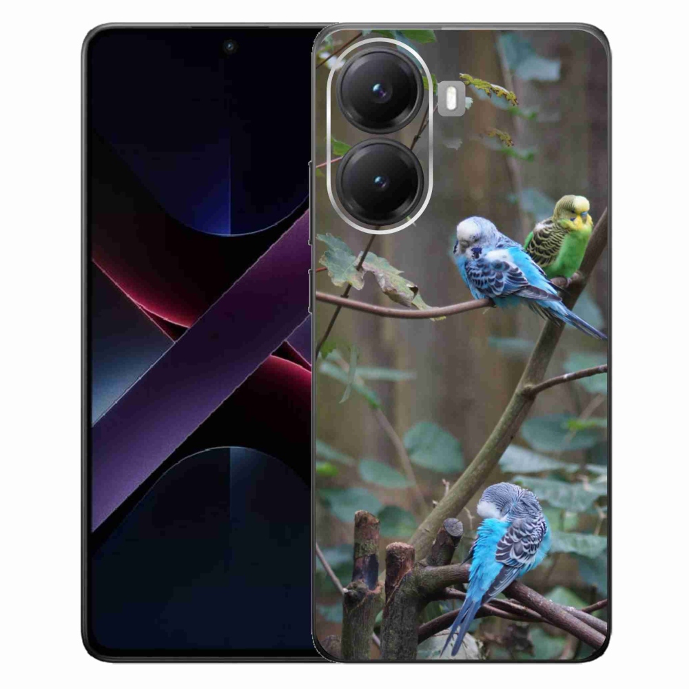 Gél borítás mmCase a Xiaomi Poco X7 Pro 5G számára - papagájok az ágon