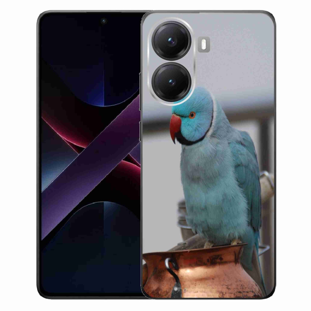 Gél borítás mmCase a Xiaomi Poco X7 Pro 5G számára - papagáj alexander kék