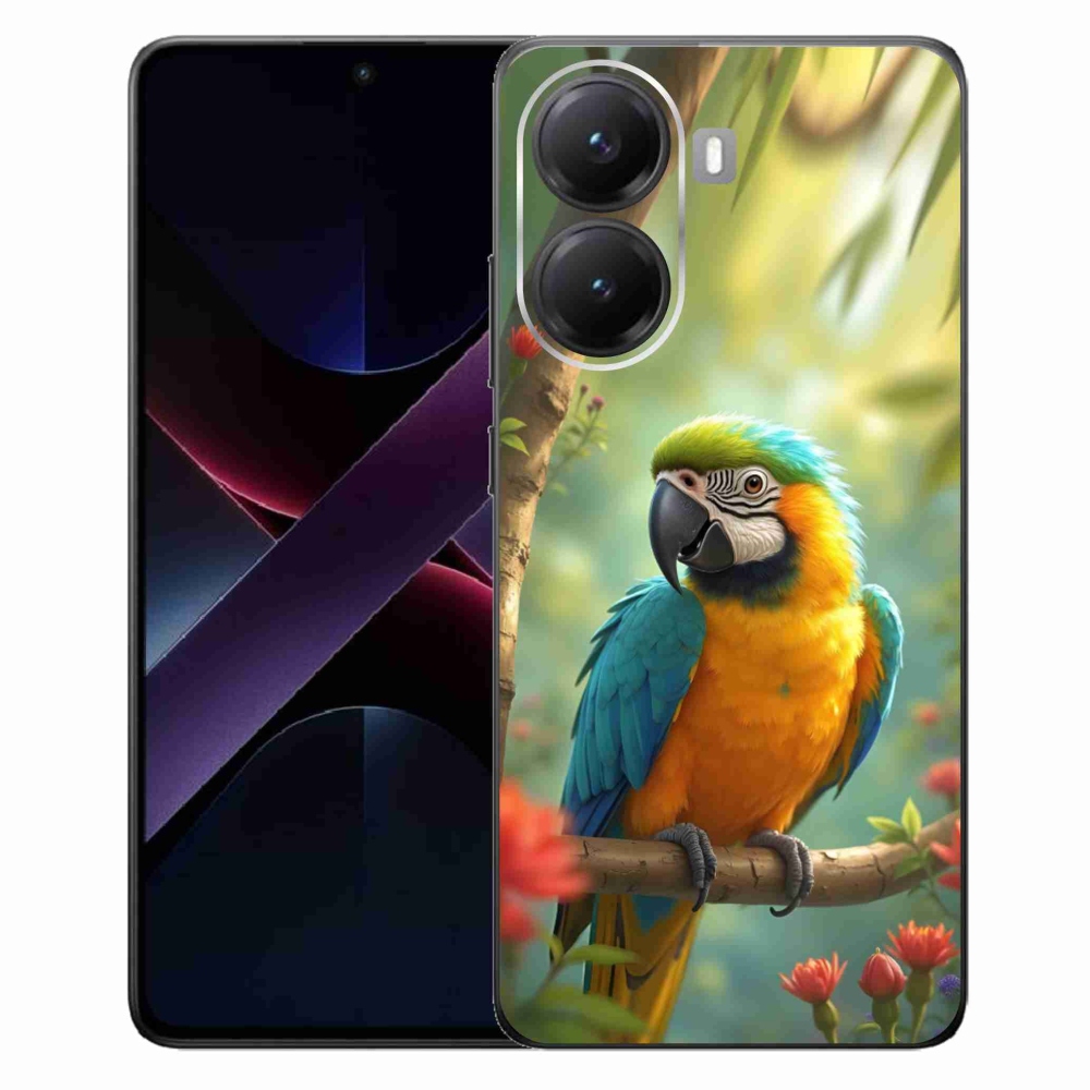 Gél borítás mmCase a Xiaomi Poco X7 Pro 5G-hez - papagáj ara kék és sárga
