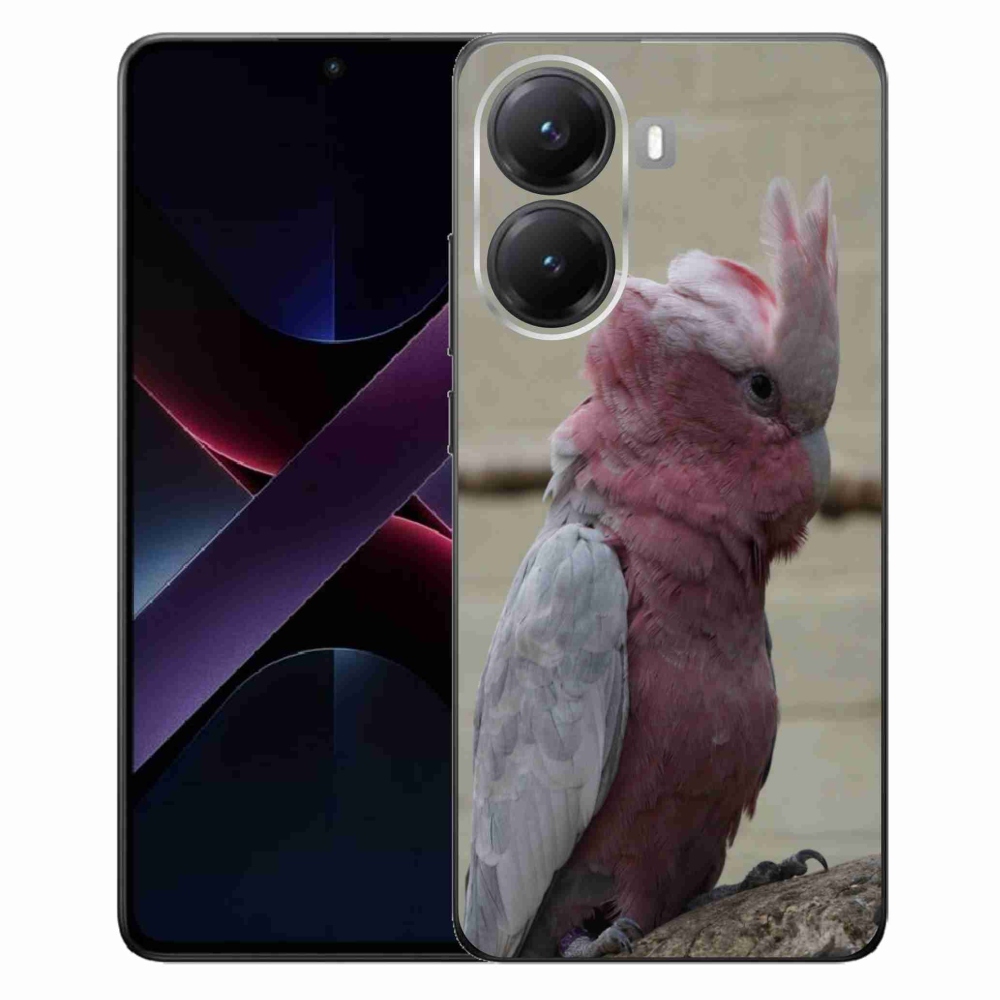 Gél borítás mmCase a Xiaomi Poco X7 Pro 5G számára - papagáj kakadu rózsaszínű