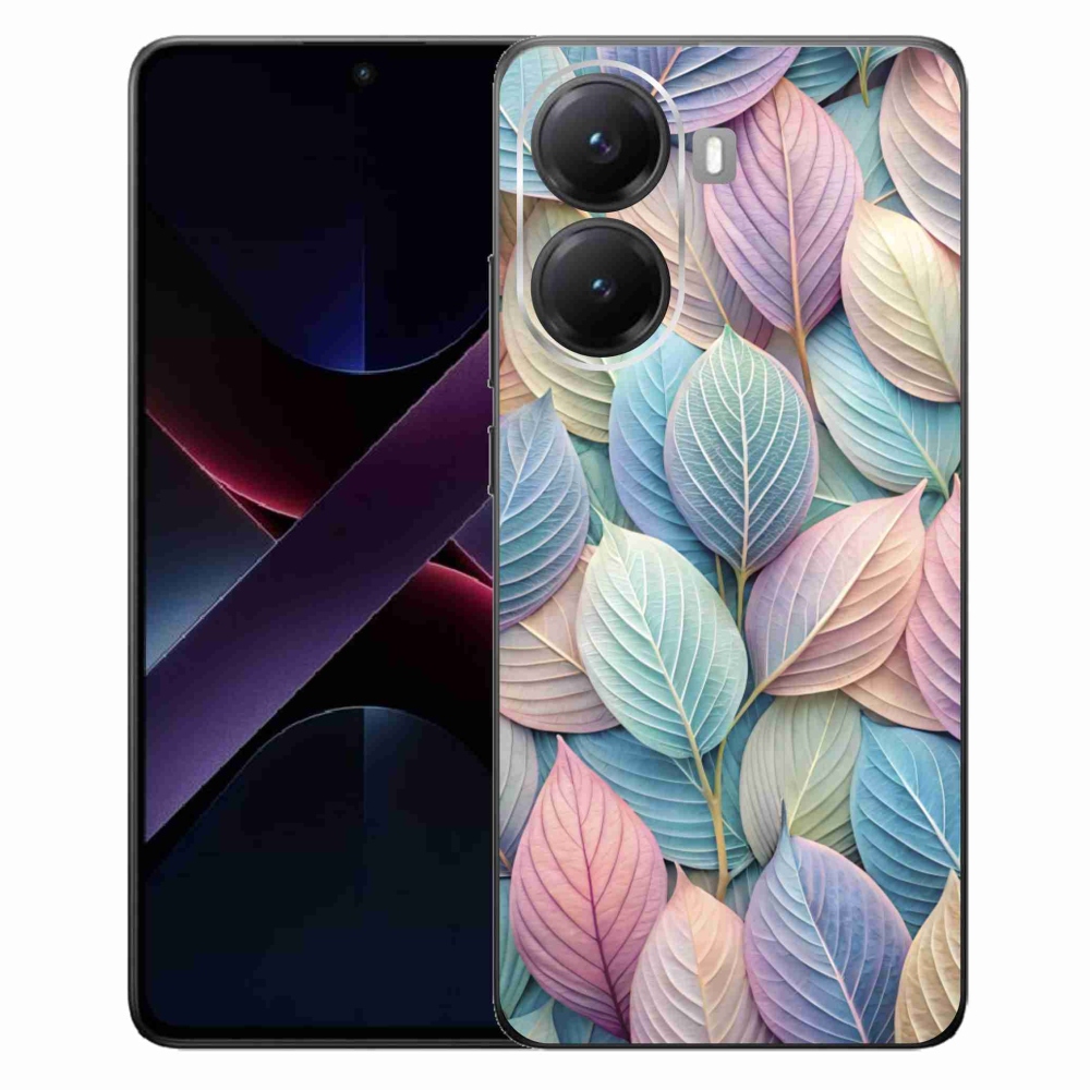 Gél borítás mmCase a Xiaomi Poco X7 Pro 5G számára - pasztell levelek