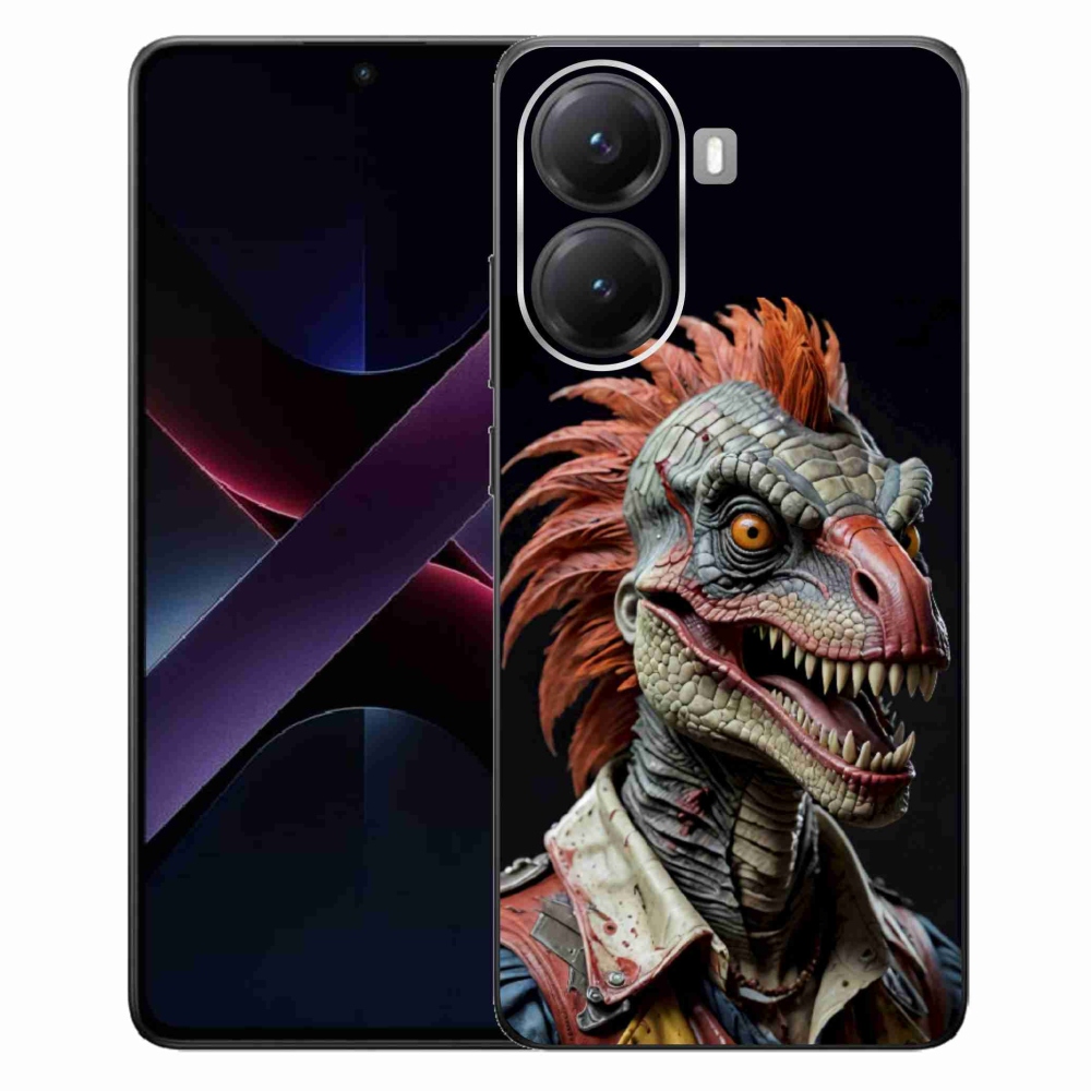 Gél borítás mmCase a Xiaomi Poco X7 Pro 5G számára - punk dinoszaurusz